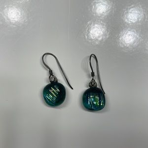 NWOT Green Glass Drop Earrings